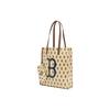 New MLB Monogram Collection Polyester Square Bag Combo Handbag Regular Women's Khaki 3AORL011N-43BGS