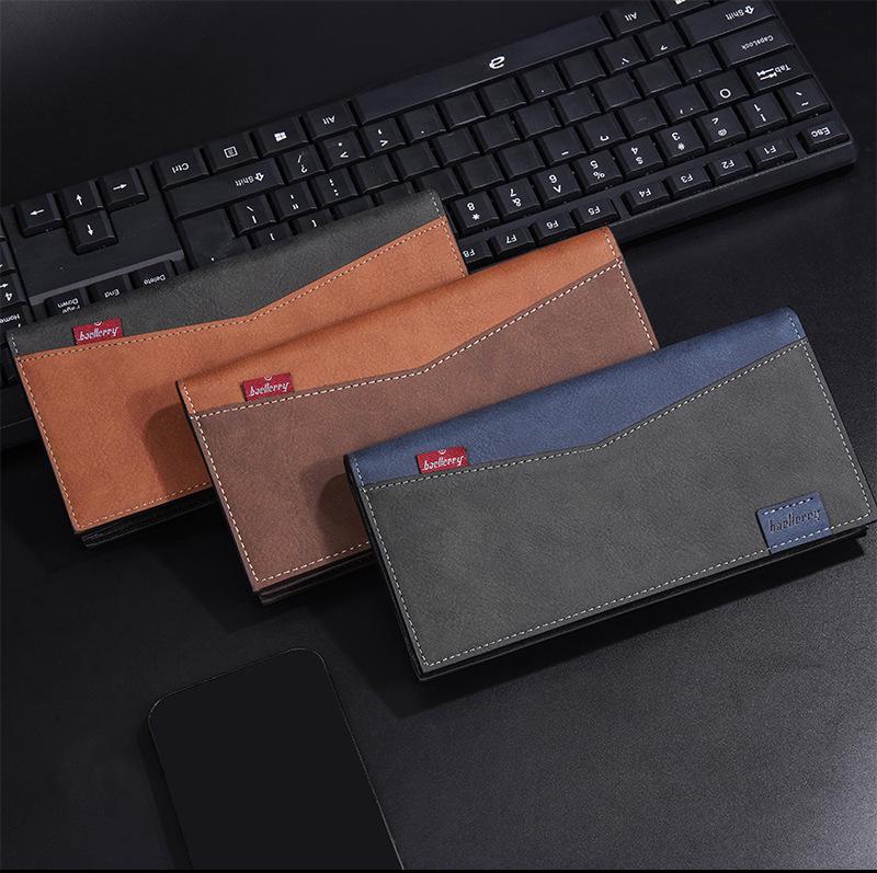 Baellerry Men's RFID Long Wallet with Multi-Card Slots and Large Capacity Money Clip