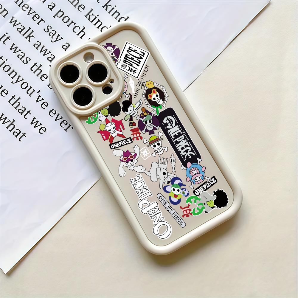 

Japan Anime P-PIECE ONE Logo phone case For iPhone 12 11 13 14 15 16 17 Max Pro Plus Air Mini Anti-Slip Silicone Soft Shell iPhone 14 Pro Max
