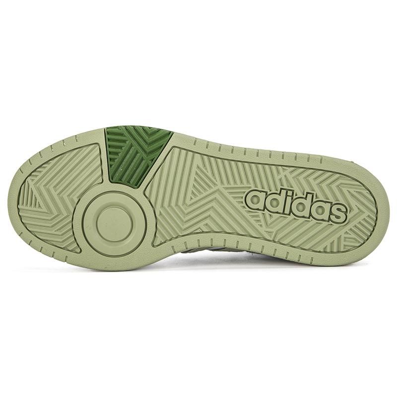 adidas Neo Hoops 3.0 Leather Comfortable Mid-Top Sneakers Unisex Sneakers White Green GV9524