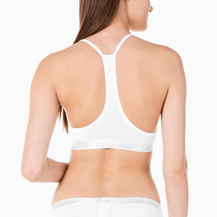 Calvin Klein Comfortable Thin Strap Heart Shaped Neck Bralette Women Underwear White QP1668O-100