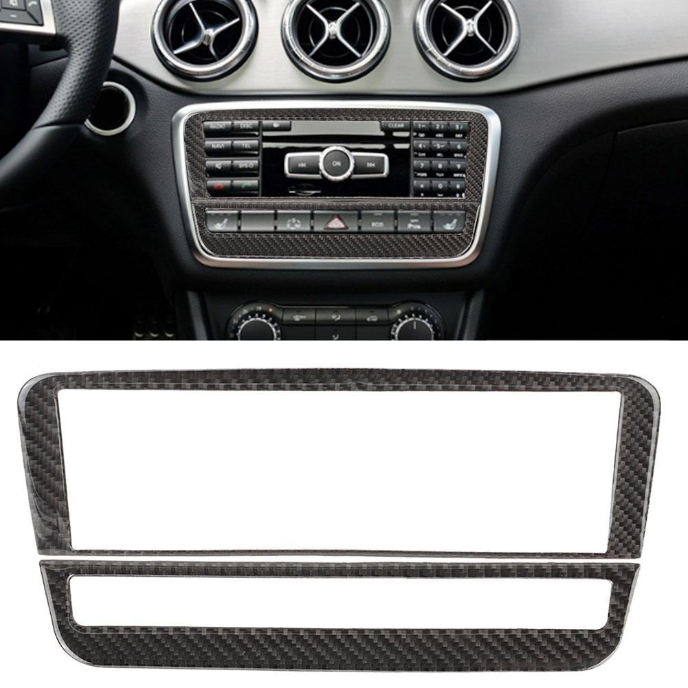 Carbon Fiber CD Air Conditioning Control Panel Cover Trim for Mercedes Benz a B GLA CLA(Pure)