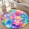1pc Floral Harmony Office Round Area Rug, Indoor Mat Suitable ForOffice, Under Office Chairs Bedroom Living Room Home Decor, Room Decot094