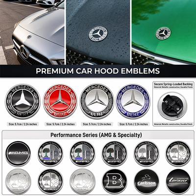 57 מ"מ תג סמל רכב קדמי למכסה מנוע עבור מרצדס בנץ AMG W212 W213 W205 W177 W247 W176 CLA CLS CLK CLG GLS סמל אביזרי מכסה מנוע