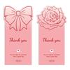 50pcs Bowknot Gift Box Sealing Stickers Rose Pattern 60*120mm Sealing Labels Decorative Labels DIY Crafts Bow Stickers