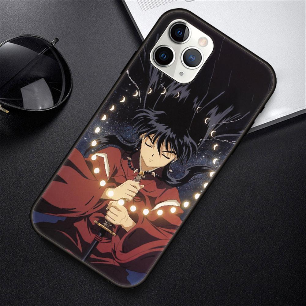 Phone Case For IPhone 12 Mini 11 Pro XR X MAX SE XS 5 6 S 7 8 E Plus 13 Black Cover Funda Fashion Waterproof Tpu Bumper Inuyasha