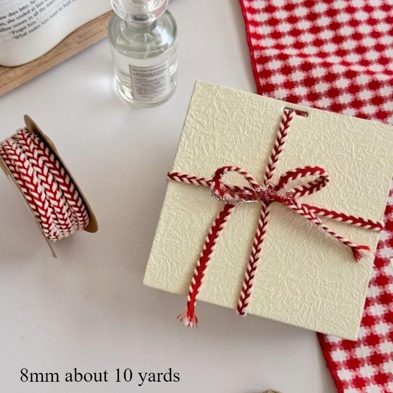Vintage Red and White Contrasting Corrugated Hemp Rope Home Decoration Handmade Gift Packaging Technology DIY Packaging Gift