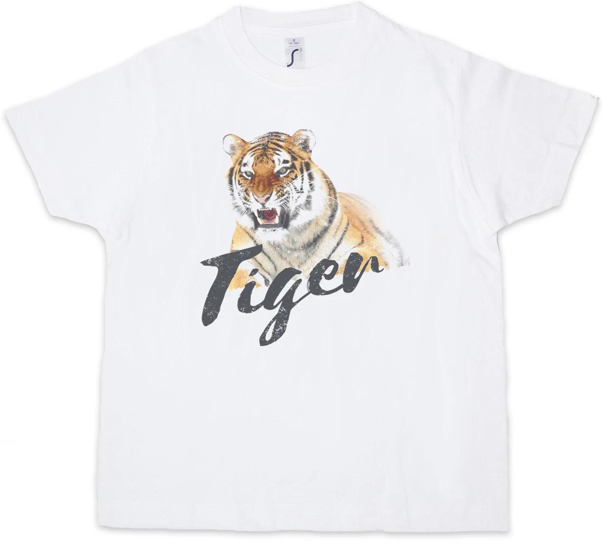 

TIGER Kids Boys T-Shirt Tigers Tattoo Asia White Animal Wildlife Africa Welfare 160