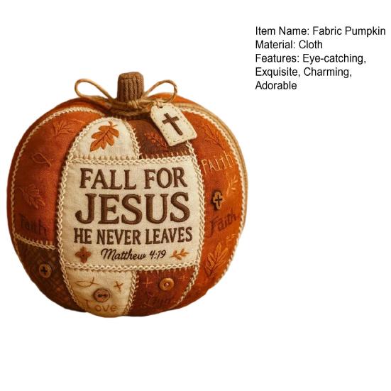 Fall Fabric Pumpkin Decor Rustic Thanksgiving Faux Pumpkin Tabletop Centerpiece with Buttons for Autumn Harvest Table Mantel Decor