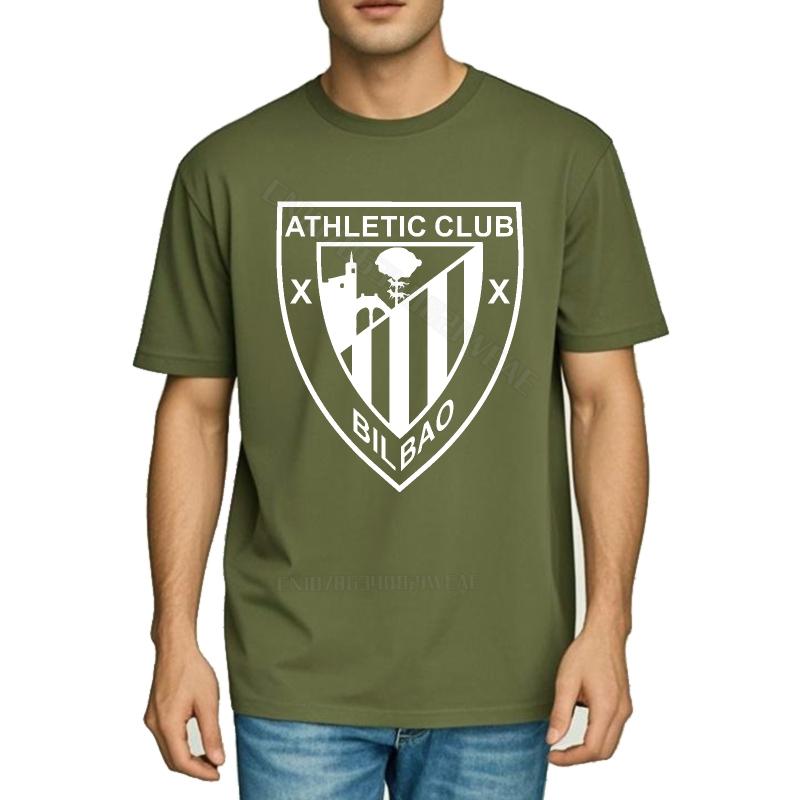 T-shirt Rock Streetwear Girocollo Maglietta Logo Athletic Club Bilbao Design Cotone Taglia Grande T-shirt Retro Oversize Traspirante