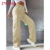 Casual Womens Cargo Pants With Polyester Breathable Fabric For Summer Comfort