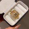 Retro Artistic Copper Ring With Zircon Stones For Womens Fashion Jewelry