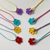Hollow Flower Charm Necklace Acrylic Flower Necklace Adjustable Flower Pendant Necklaces Jewelry for Womens Girls