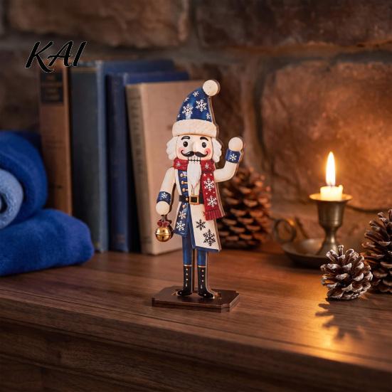 Durable Wooden Holiday Ornament Christmas Nutcracker Table Sign, Soldier Figure Standing Collectible Statue Decorative Desktop for Tiered Tray, Party
