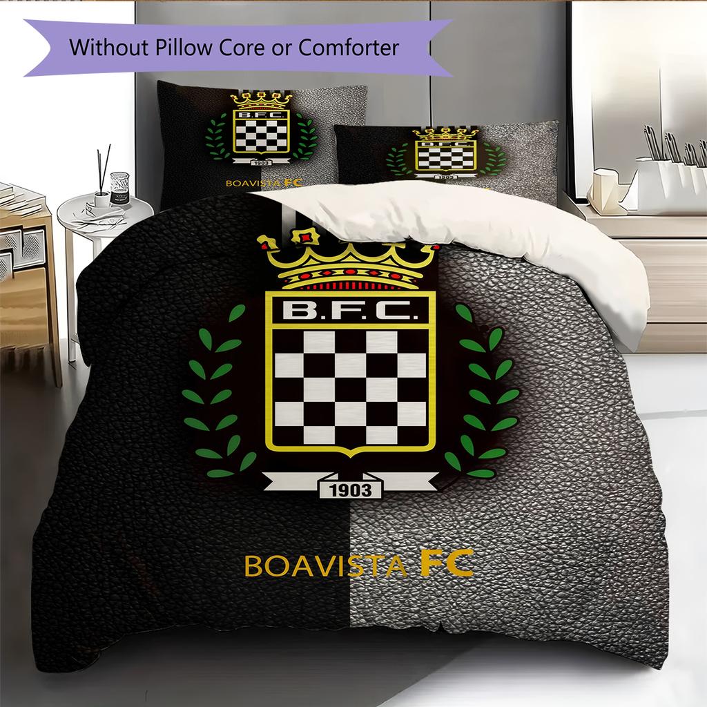 Boavista FC Pattern Bedding Home Decoration Birthday Gift (1 * duvet cover + 2 * pillowcase, without core)