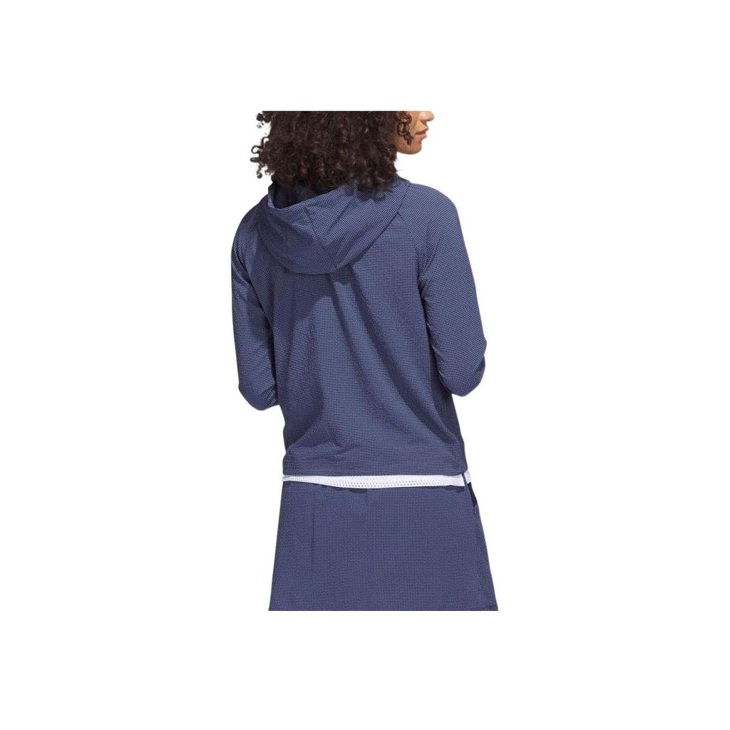 Adidas Solid Color Half-Zip Hooded Jacket Women Jackets Navy-Blue HS8971