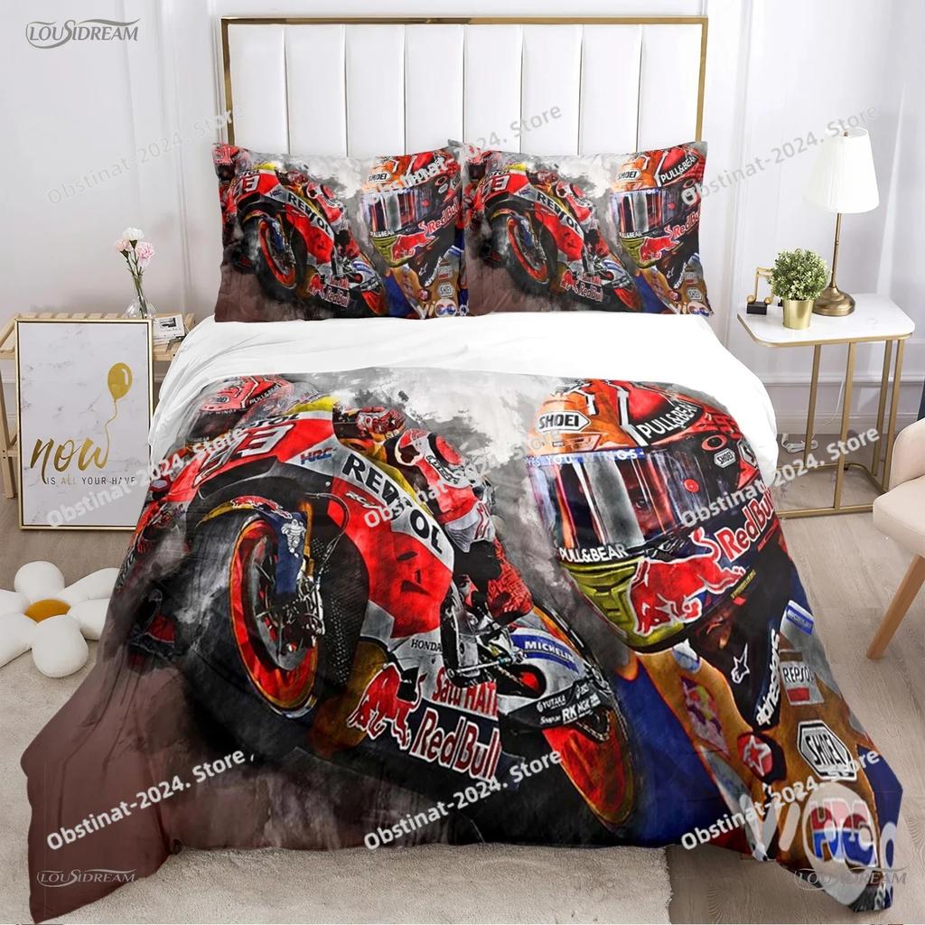 Racing enthusiast motorcycle Duvet Cover casal Comforter Beding set Soft Quilt Cover and Pillowcase for SingleDoubleQueenKing