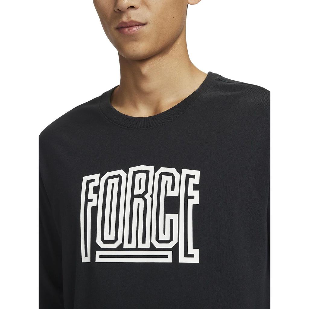 Nike Letter Print Crew Neck Casual Long Sleeve T-Shirt Men Tops Black FN0802-010