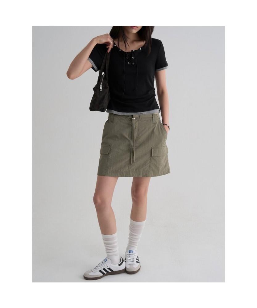 8SECONDS Cargo Mini Skirt Khaki