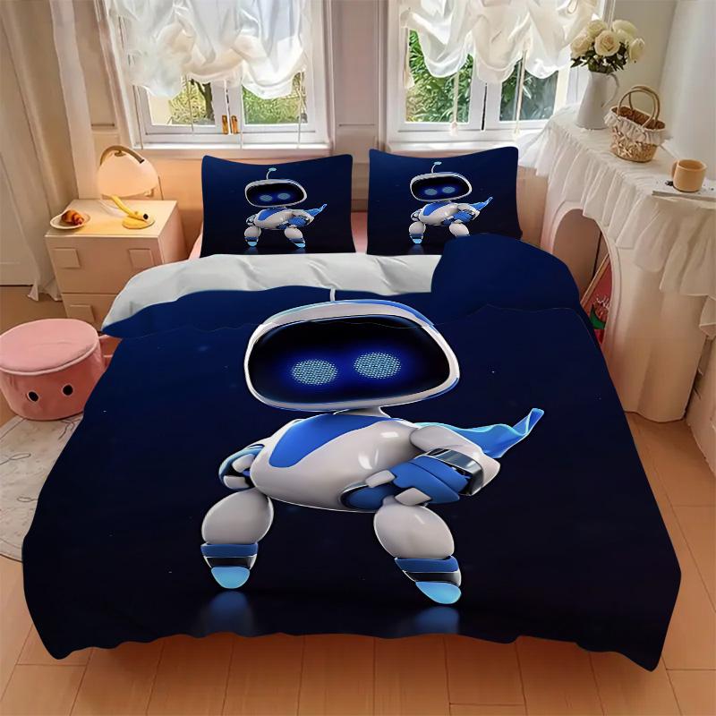 Space Adventure Robot Print 3Pcs Bedding Setduvet Cover With 2 Bedropillowcase Home Birthday Gift