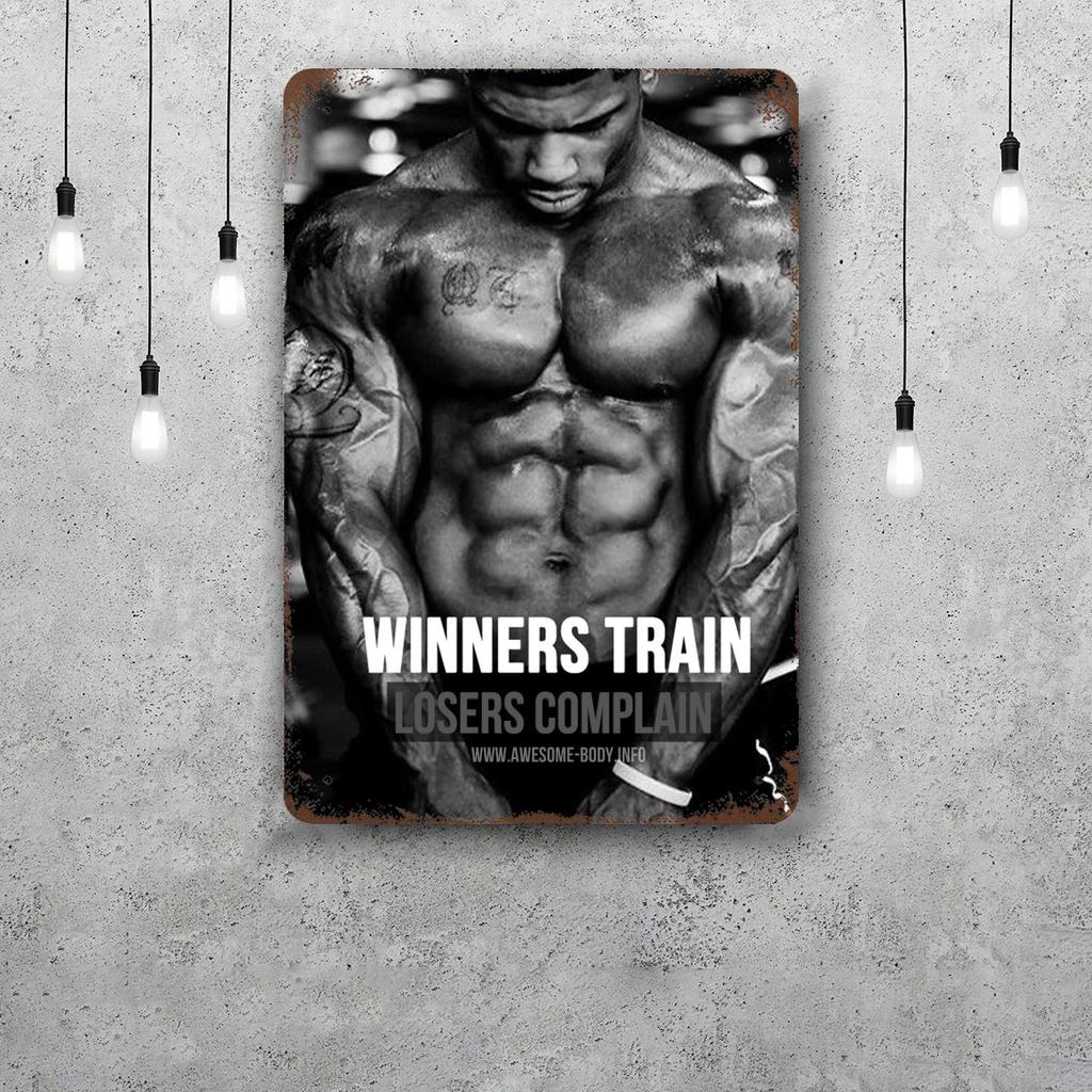 Bodybuilding Funny Bar Metal Sign Retro Plaque Vintage Sign Alcohol Drinker Pub Club Man Cave Kitchen Wall Decoration