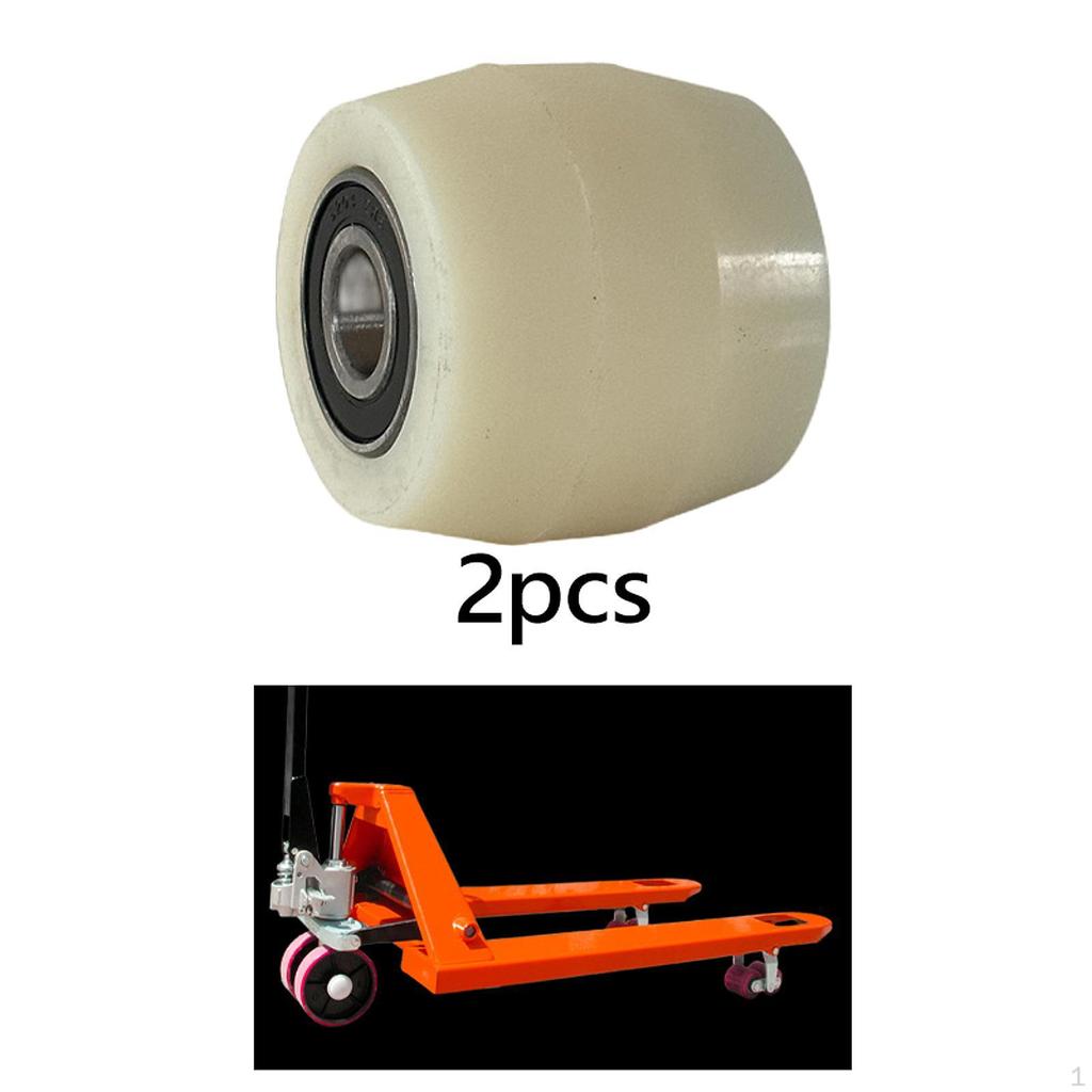 2 Pieces Forklift Wheels Truck Load 20mm Diameter Flat Belt Idler with Bearings