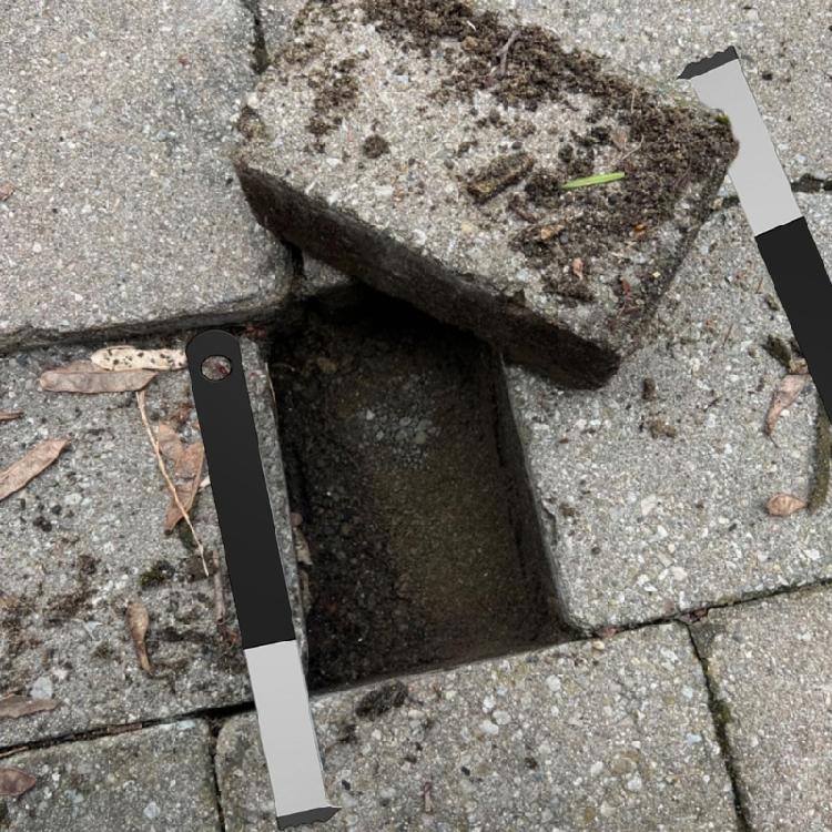 2Pcs Pavers Pullers Pavers Extractor Tool Slots Pavers Removal Tool for Garden Yard Patio Pavers Brick Block Replacement