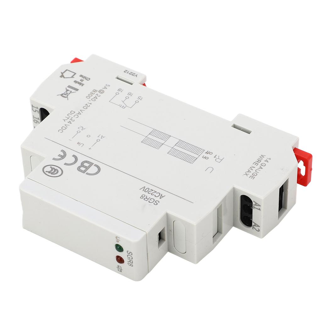 Intermediate Relay Auxiliary Circuit Relay 5A 16A 12‑240V AC DC with LED Indicator for Safety