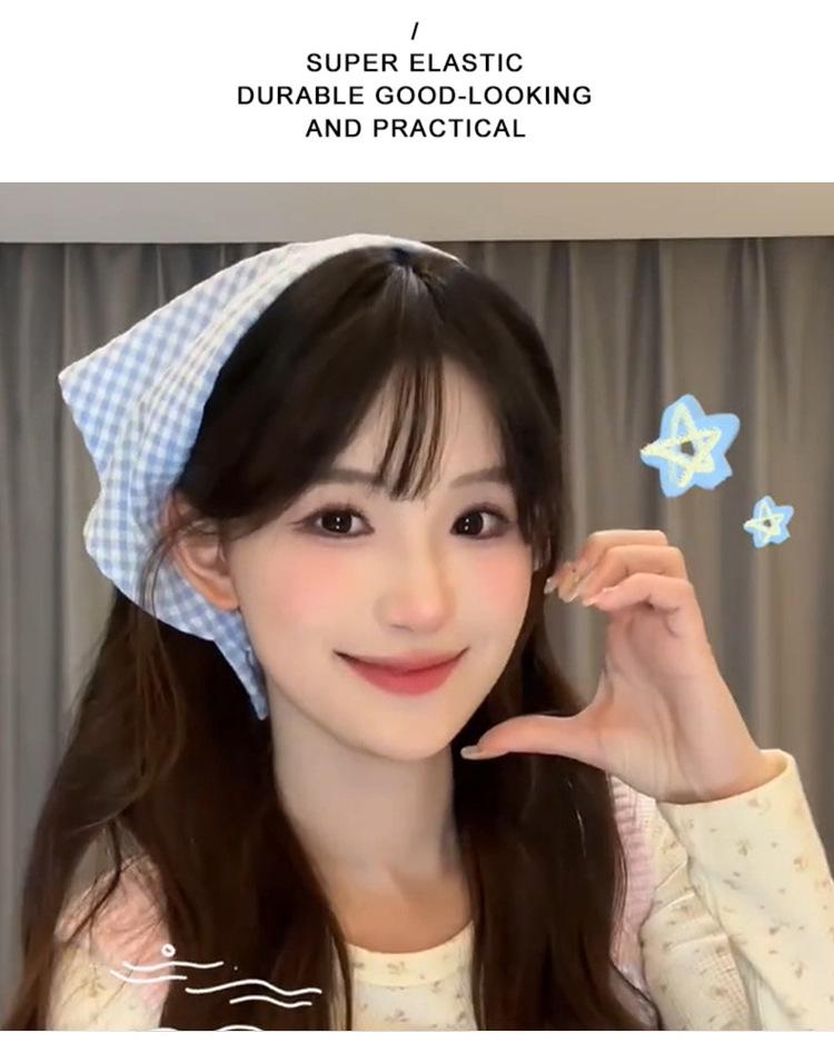 Women's Summer Silk Headscarf & Hair Tie - Pastoral French Seaside Style