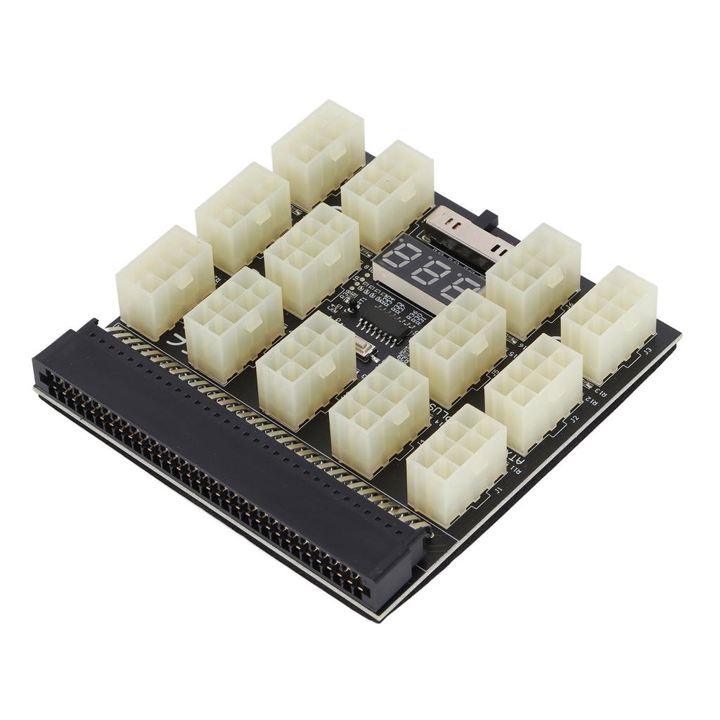 Power Supply Board Adapter 12V 6pin 8pin Power Board Converter with Voltage Temperature Display for Mining Graphics Card