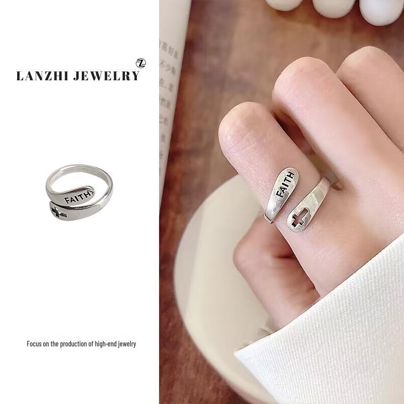 

Lan Zhi Кольцо из стерлингового серебра 925 пробы с регулируемым открытым размером - Минималистичный европейский и американский дизайн для женщин Adjustable Open