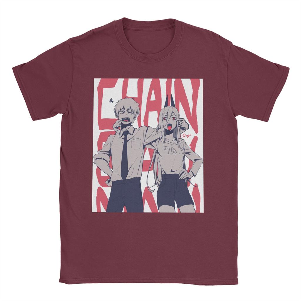 Chainsaw Man Anime T-Shirt Men Women Power Higashiyama Kobeni Cotton Tee Shirt Round Neck Short Sleeve T Shirt Printed Clothing