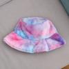 Rainbow Tie Dye Faux Fur Bucket Hat Korean Style Cap Autumn Winter Hat Women Fisherman Hat