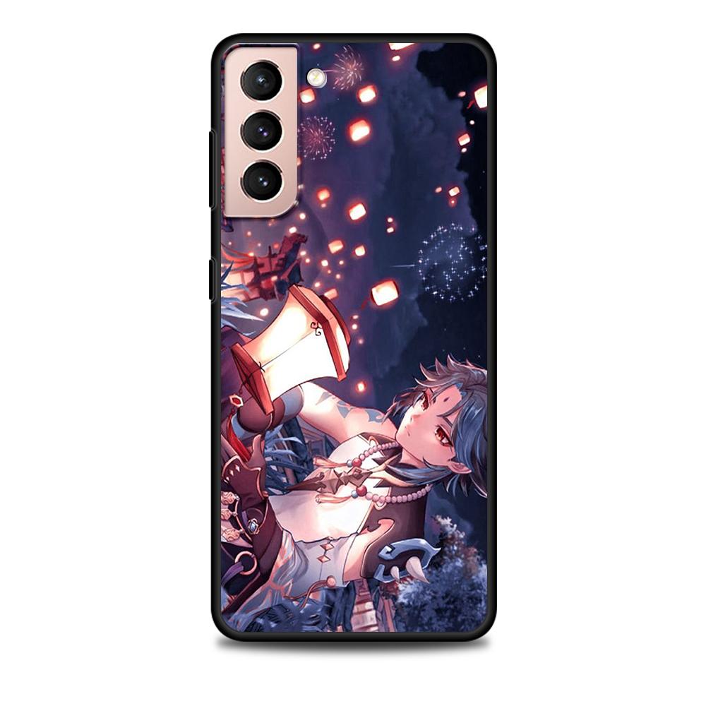 Genshin Impact Game Case for Samsung Galaxy S22 Ultra Phone Cover S21 S20 FE S10 5G S9 S8 Plus S10e S7 Edge Black Soft Silicone
