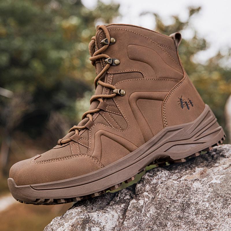 2026 Men's Plus Size Waterproof High-top Non-slip Tactical Hiking Boots