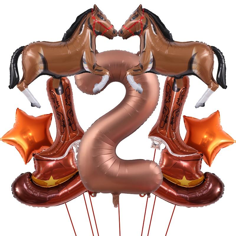 9pcs Western Party Balloons Horse Boots Balloons Wild West Cowboy Rodeo Themed Birthday Party Bachelor Party Farm Decorations