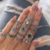 Vintage Flower Set for Women - 15 Pcs Antique Statement Rings