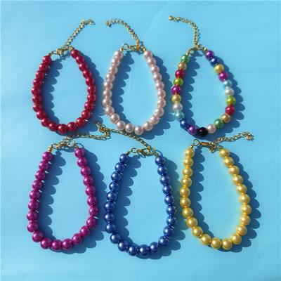 Cute Pet Pearl Collar Dog Princess DIY Necklace Cat Collar Jewelry Puppy Accessories Dog Chain Chihuahua Wedding Jewelry Stuff