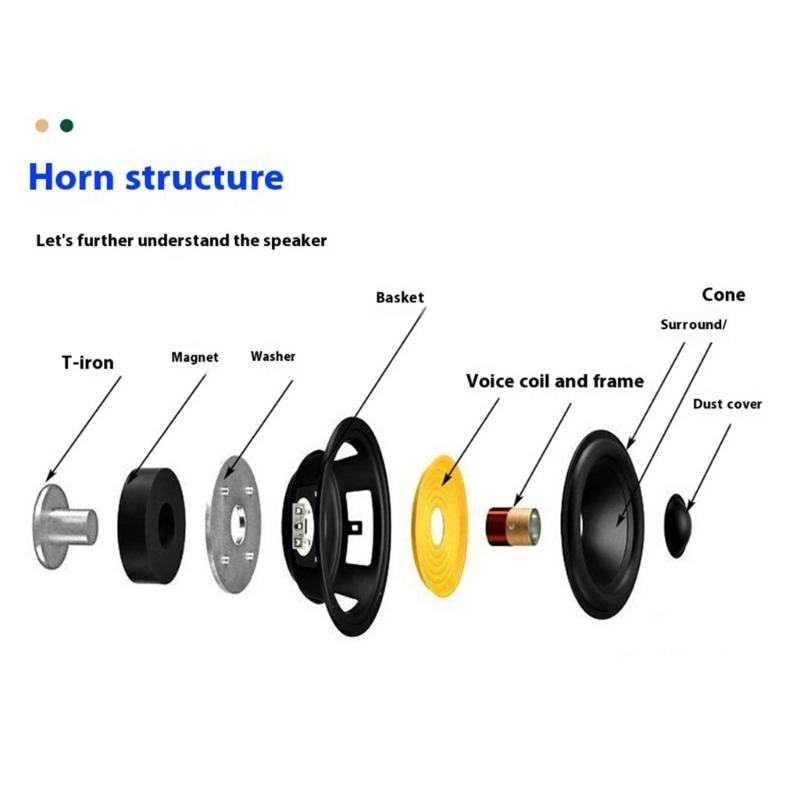 4Inch 40W Woofer Subwoofer Speaker Unit Bulletproofs Cloth Diaphragm For Enhances Bass Response Metal Frame Construction