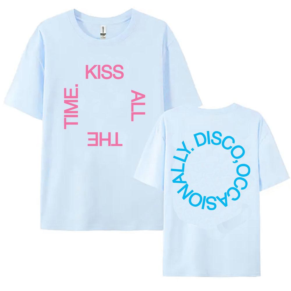 Harrystyles KISS ALL THE TIME. DISCO, OCCASIONALLY Tee Summer Short Sleeve Cotton T-shirt Unisex Streetwear Women Men Clothing