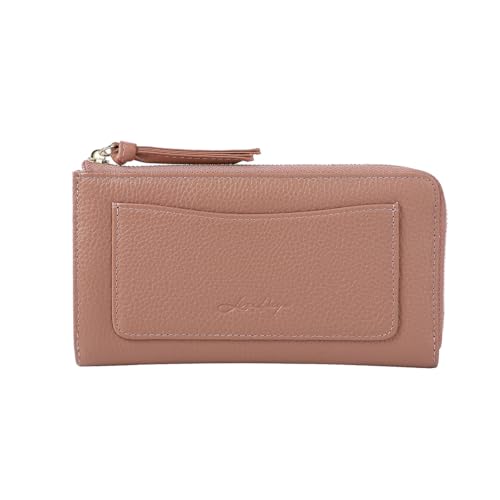 [Lizdays] Wallet, Women's, Long Wallet, Small, Short, Genuine Leather, Cowhide, Ultra Small, Thin, Slim, Light, Compact (Salmon Pink)