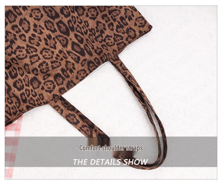 Leopard Print Large Capacity Tote Bag - Versatile Autumn/Winter Shoulder & Commuter Handbag