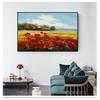 Vallmo landskap oljemålning på duk modern pastoral poster konst väggbild för vardagsrum tryck abstrakt vild röd blomma