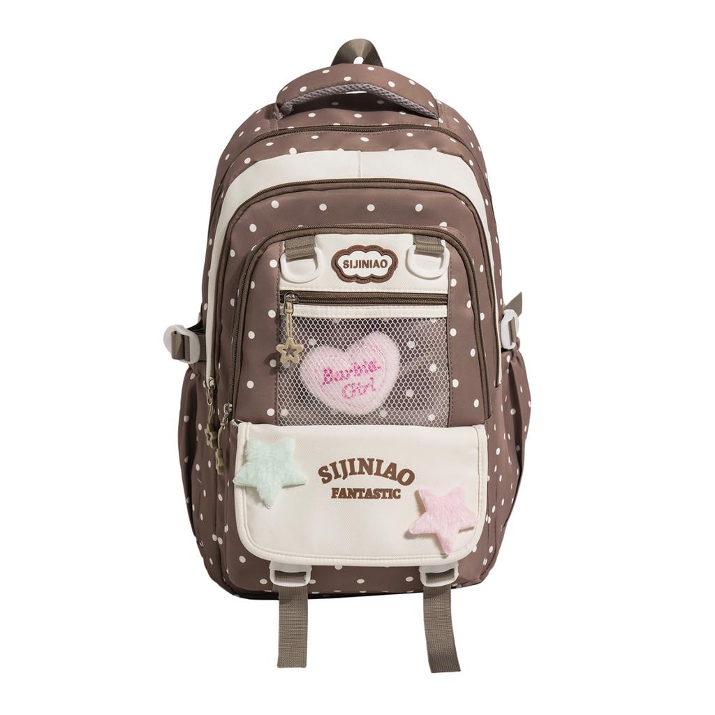 Schoolbag1011 new student schoolbag high value cartoon polka dot backpack multi-function large capacity backpack spot wholesale