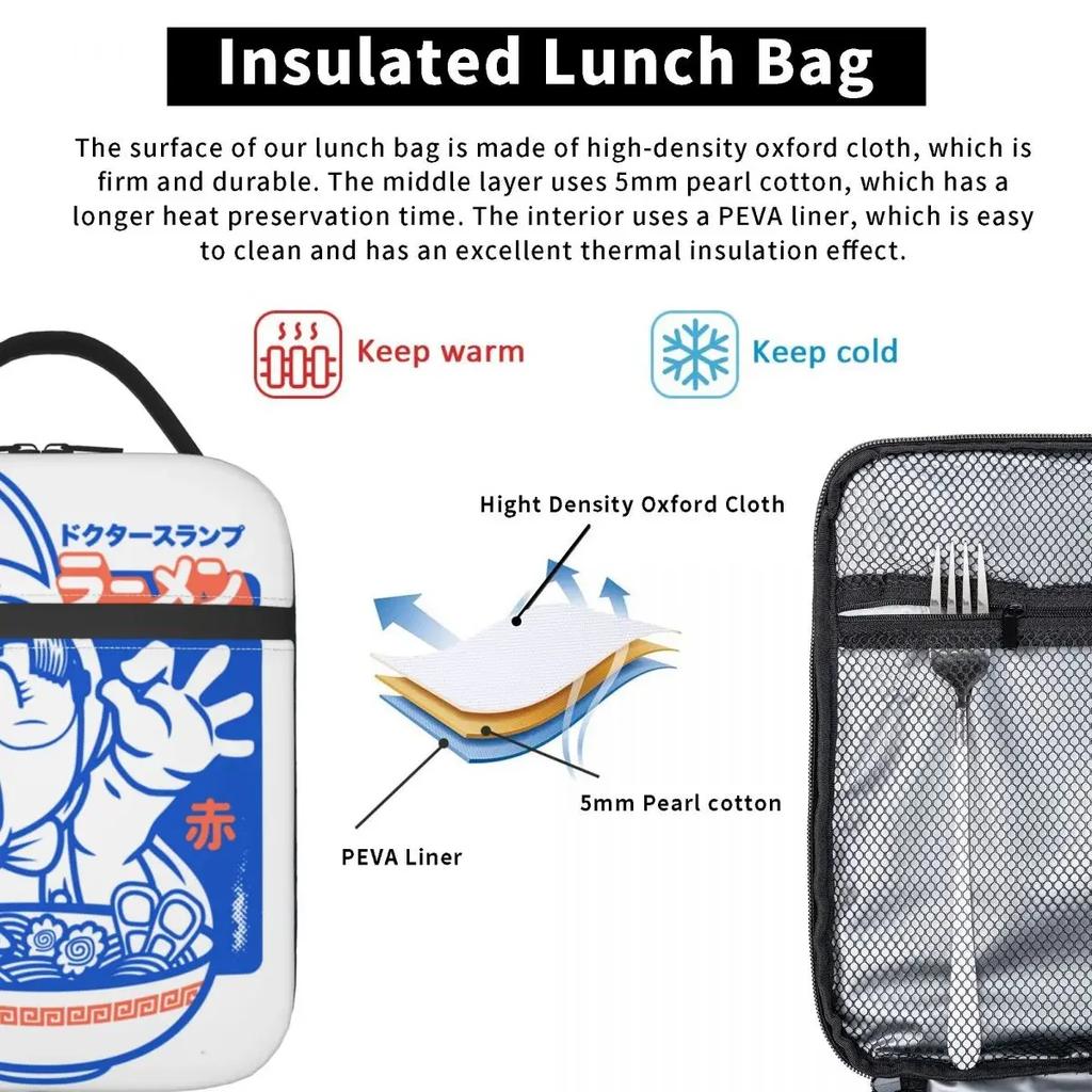 Arale aus Dr. Slump Thermoisolierte Lunchtaschen Arbeit Tragbare Box für Mittagessen Thermokühltasche Lunchbox