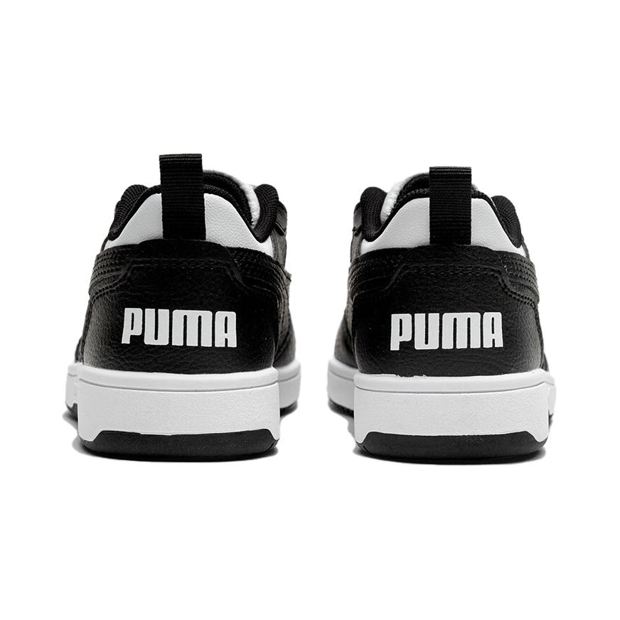 New PUMA Rebound V6 Low Top Kids' Skateboarding Shoes Black White Kids' 396742-01