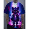 Fashion Men's T-Shirt 3D Cool Bear Print Short Sleeve T-Shirt Hip Hop Street Style Top Summer Men's Loose Outdoor Casual Clothes