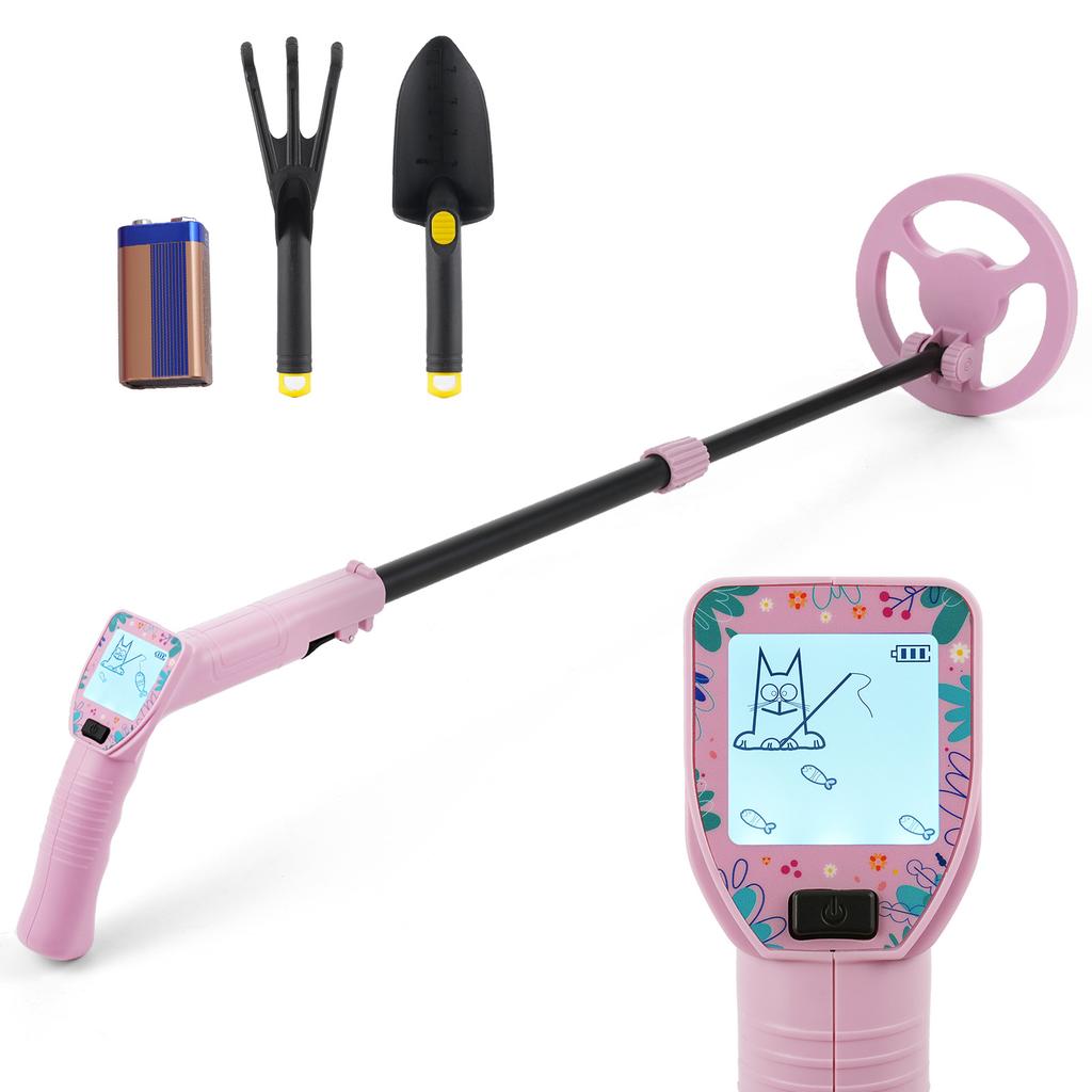 Metal Detector for Kids Gold Digger Treasure Hunter Handheld Metal Seeking Tool Adjustable Stem 20.86  31.1  with LCD