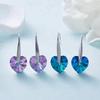 Oryginalne kolczyki ze srebra próby 925 2022 niebieskie fioletowe kryształy w kształcie serca spadek wiszące kolczyki dla kobiet piękna biżuteria na prezenty