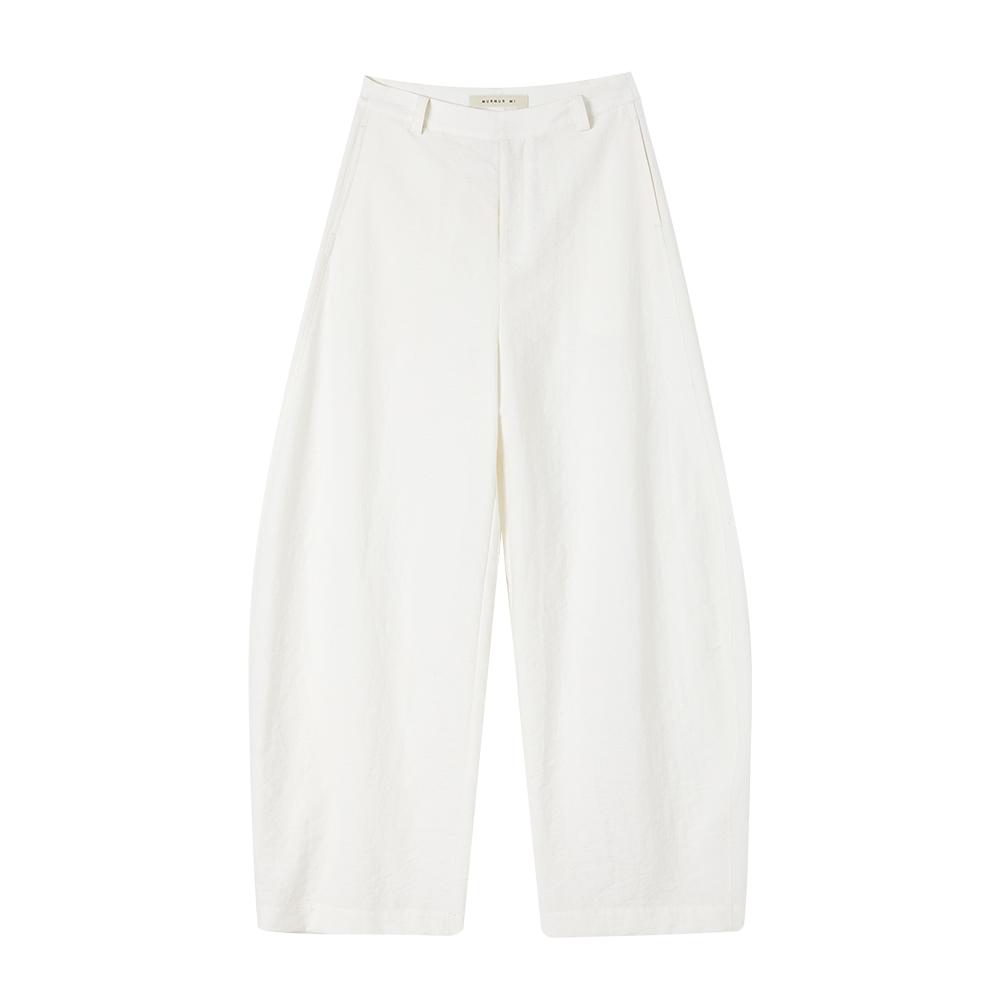 MURMURMI Curved Linen Cotton Trousers 25SS Extra Large